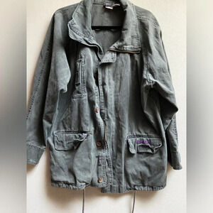 Vintage Brooks cargo zipper oversize jacket Sz M  (22” PTP)